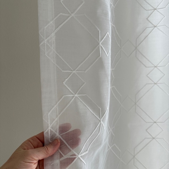Kohl's Other - Pair Panels Sheer Ivory Panels Curtains Crewel Embroidery 84” L Sonoma Kohl’s